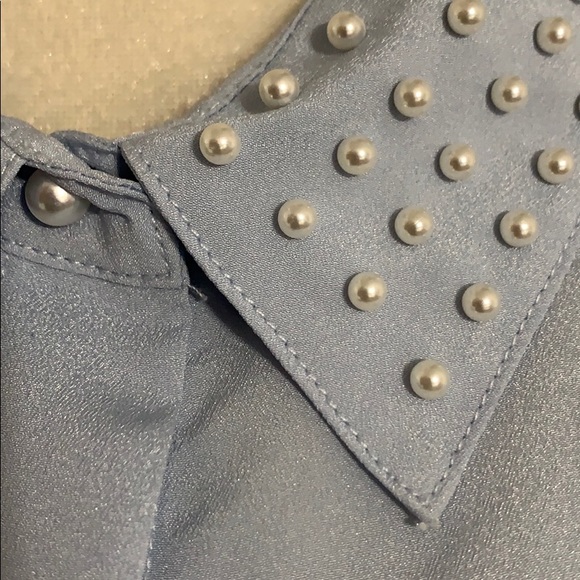 Karl Lagerfeld Paris Pearl Collar Blouse - Picture 3 of 15